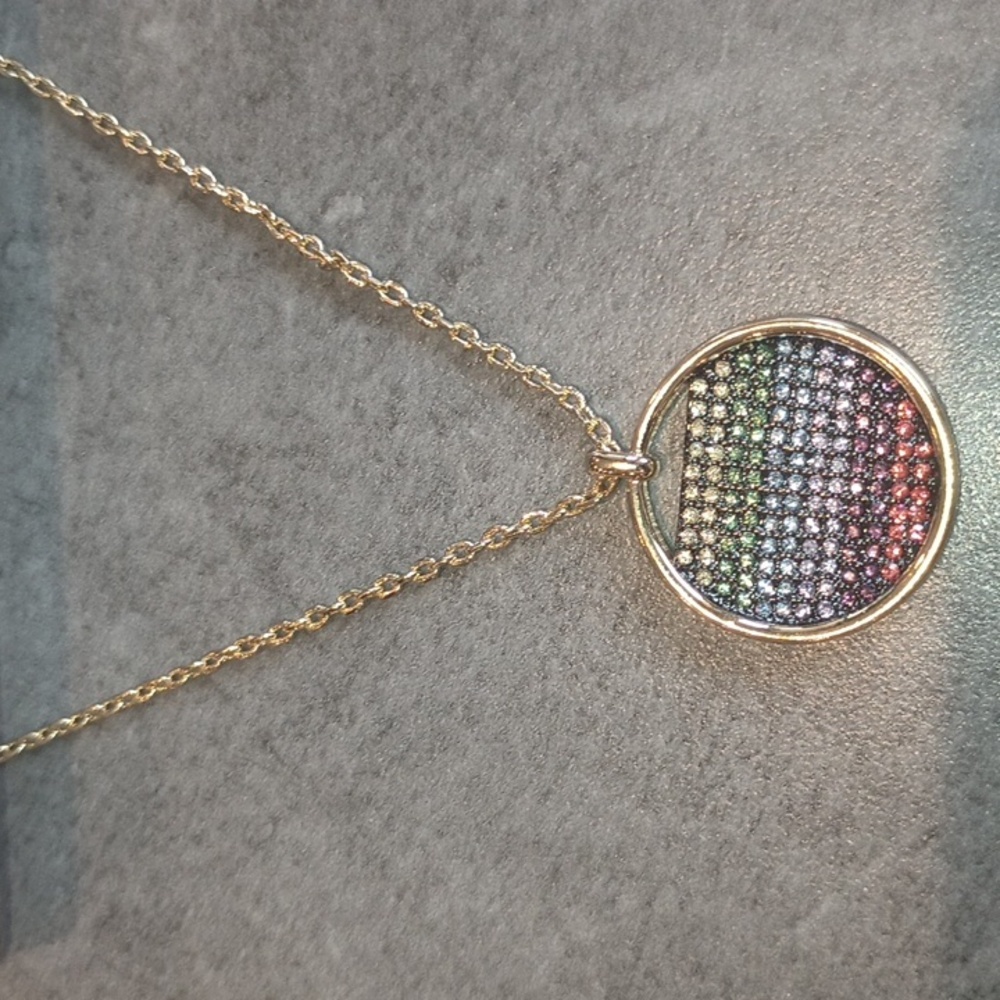 Rhode & Co. Rainbow Swarovski crystal necklace New
